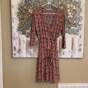 Hawthorn navy and peach midi dress